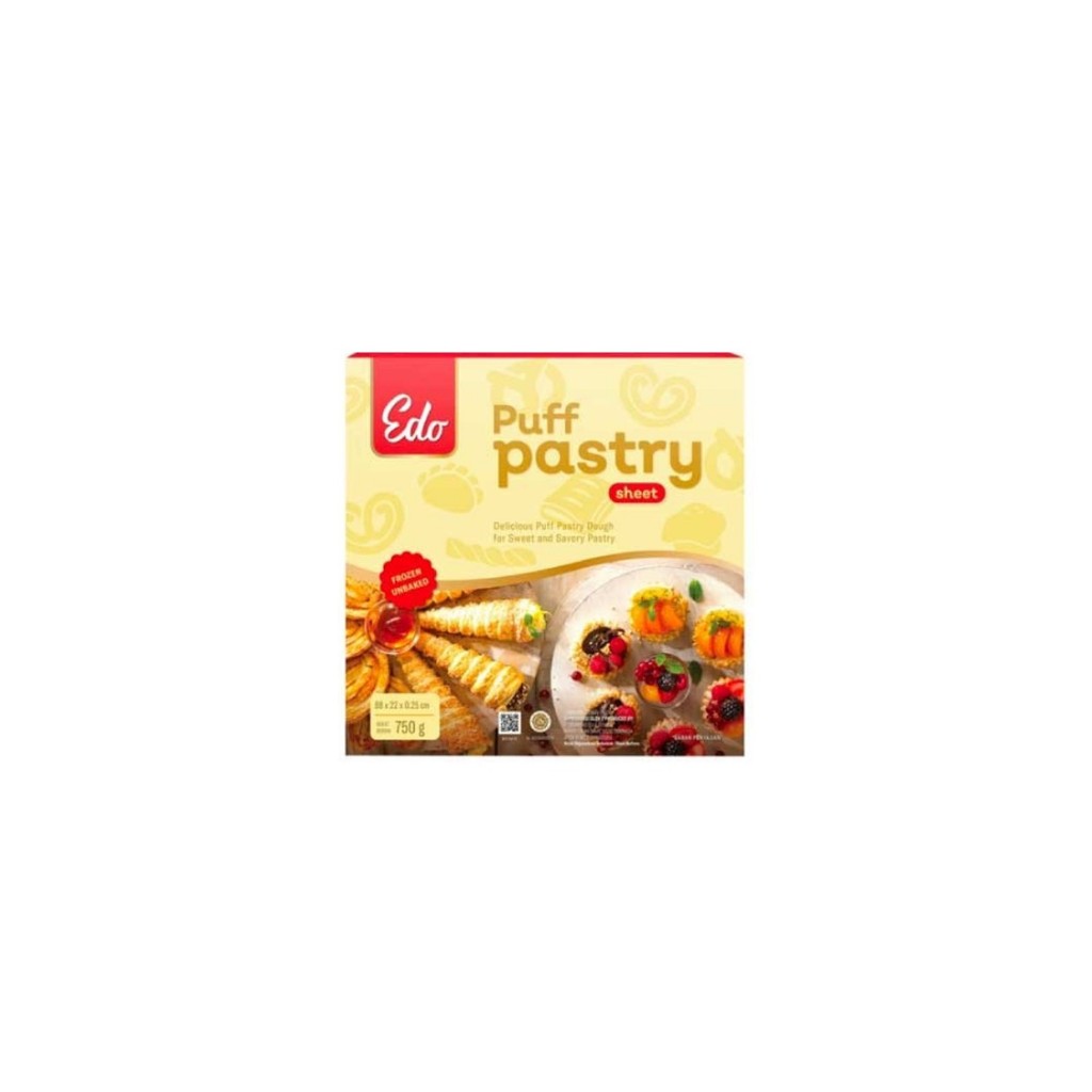

EDO Puff Pastry 375gr 750gr & EDO Danish Pastry 750gr lembaran pastri