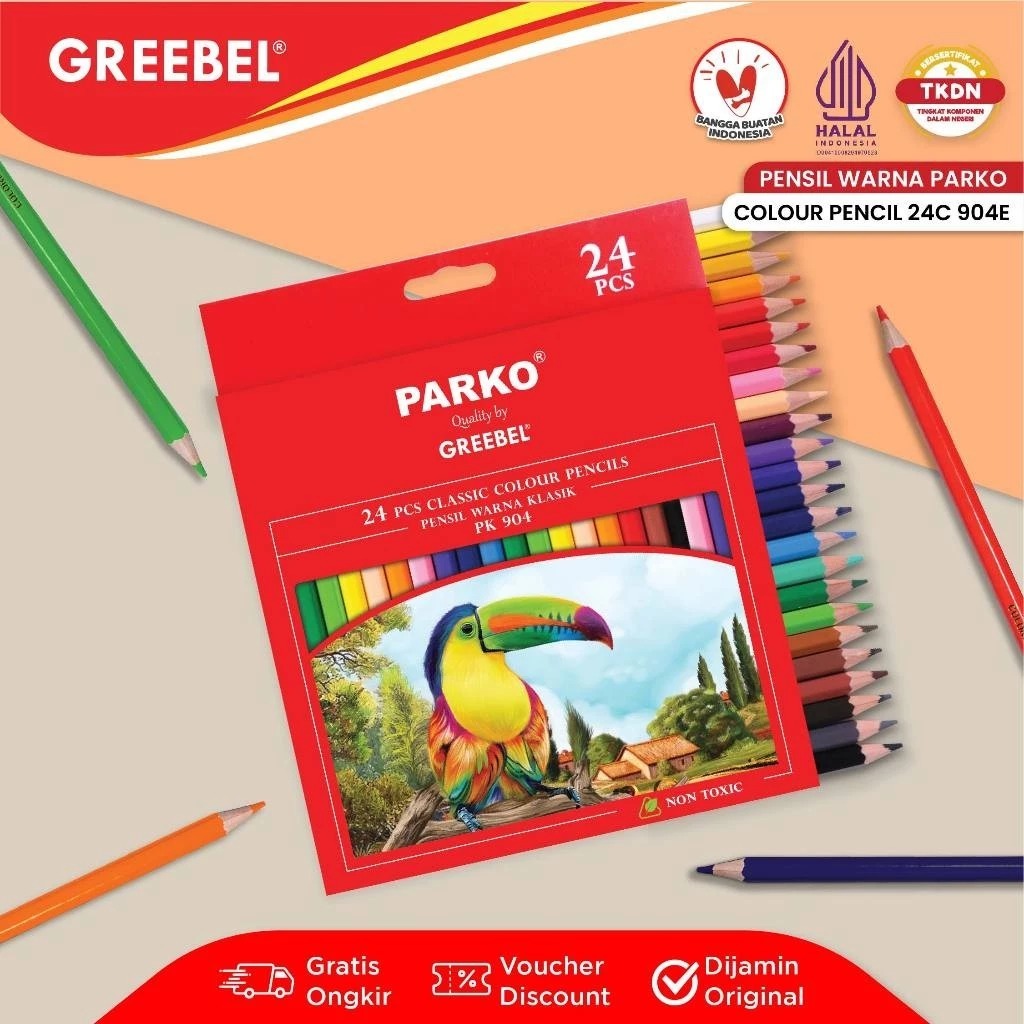 

[GRAND MEDIA] COLOR PENCIL / PENSIL WARNA PARKO CLASSIC 24 WARNA PANJANG PK-904E