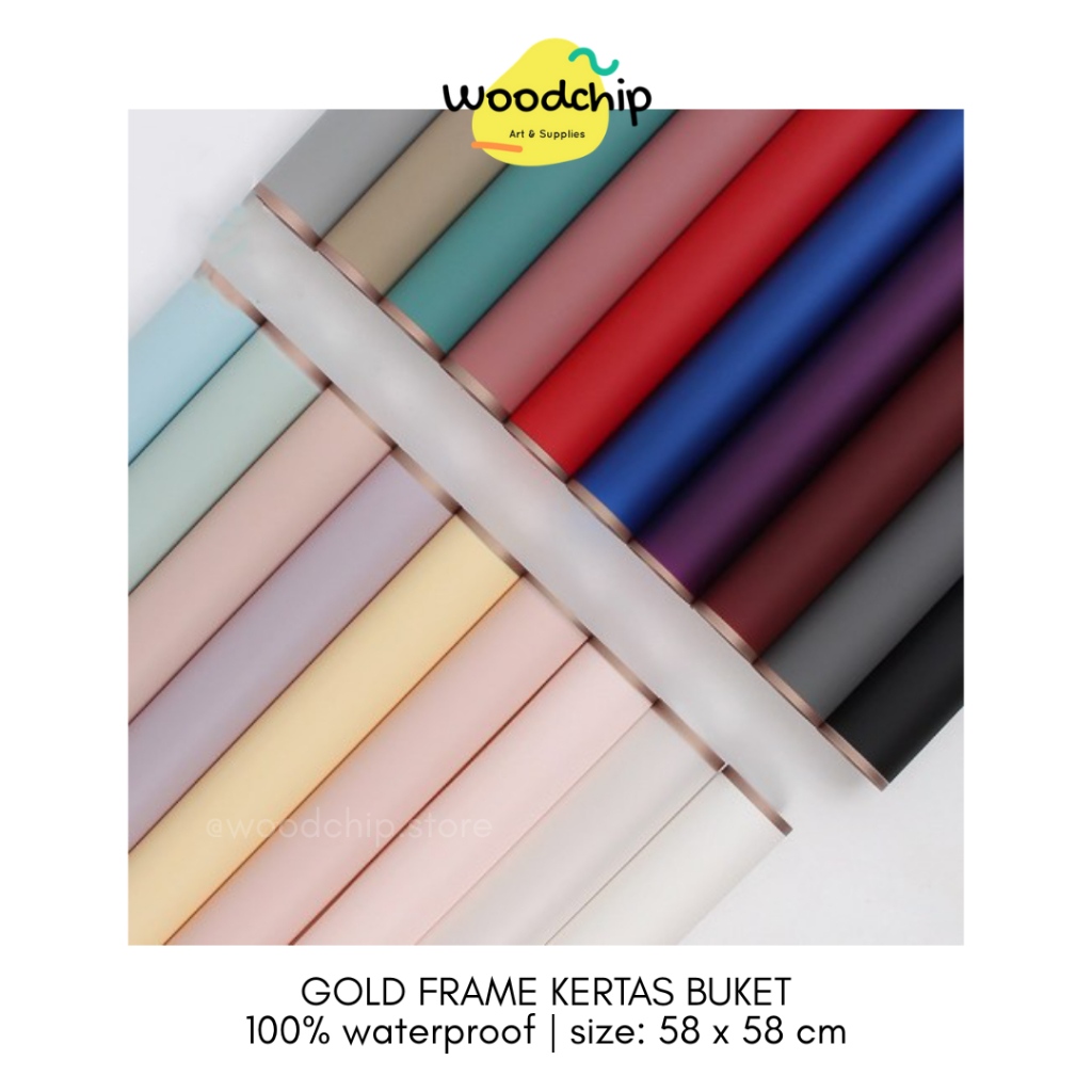 

[PACK] Gold Frame Cellophane (GFR-01) KERTAS BUKET BUNGA - KERTAS KADO - WRAPPING PAPER - SAMPUL