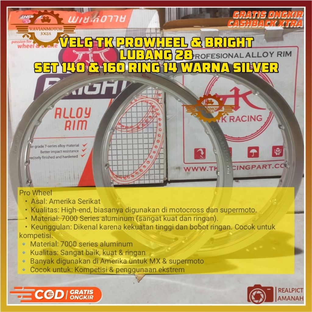 (Promo) Tangan Pertama Velg Velk Pelg Set 140 160 Ring 14 Velg 140-160 Ring14 140&160 Ring 14 TK Jap