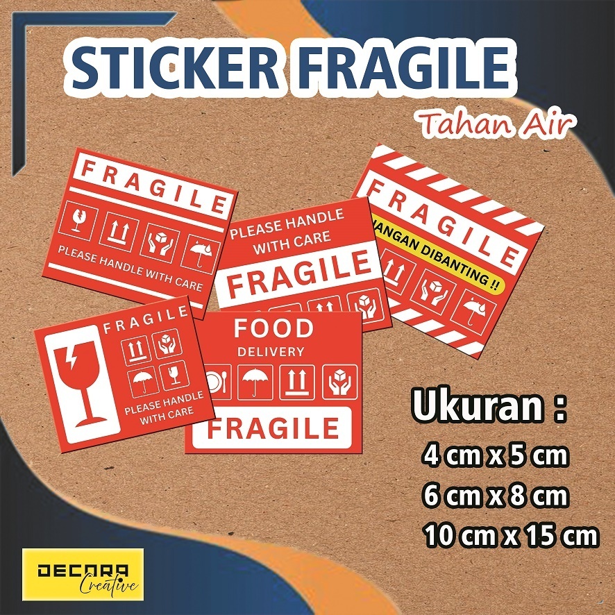 

100 PCS | STICKER FRAGILE CROMO | STICKER CROMO PECAH BELAH | STICKER AWAS PECAH