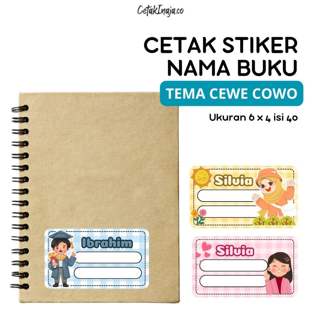 

Sticker Mata Pelajaran Nama Buku Custom Isi 40pcs / Stiker Anak Sekolah Karakter Label Mapel Tema cewe cowo