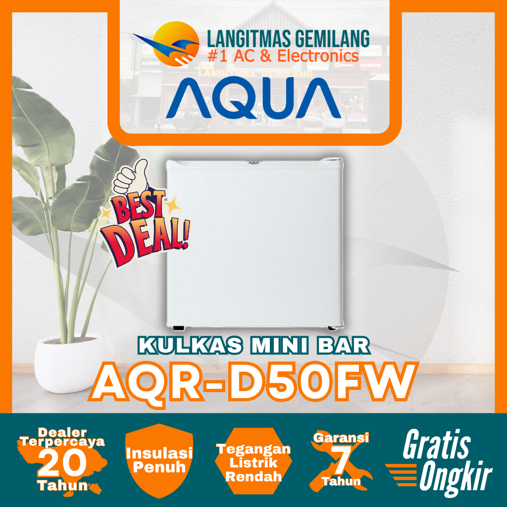 AQUA KULKAS MINI BAR AQR-D50FW AQR-D50FS