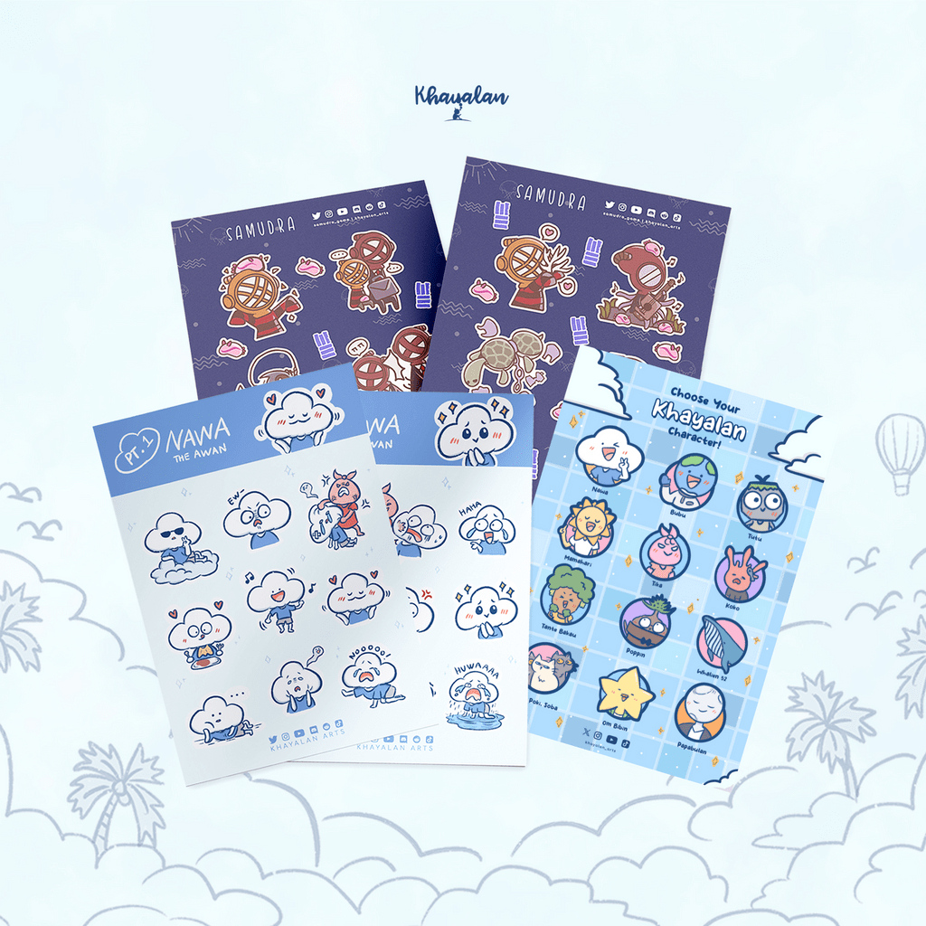 

STICKER BUNDLE OF 3 | NAWA | SAMUDRA | NAWA&CO. | A5 | Kiss Cut Vinyl Doff