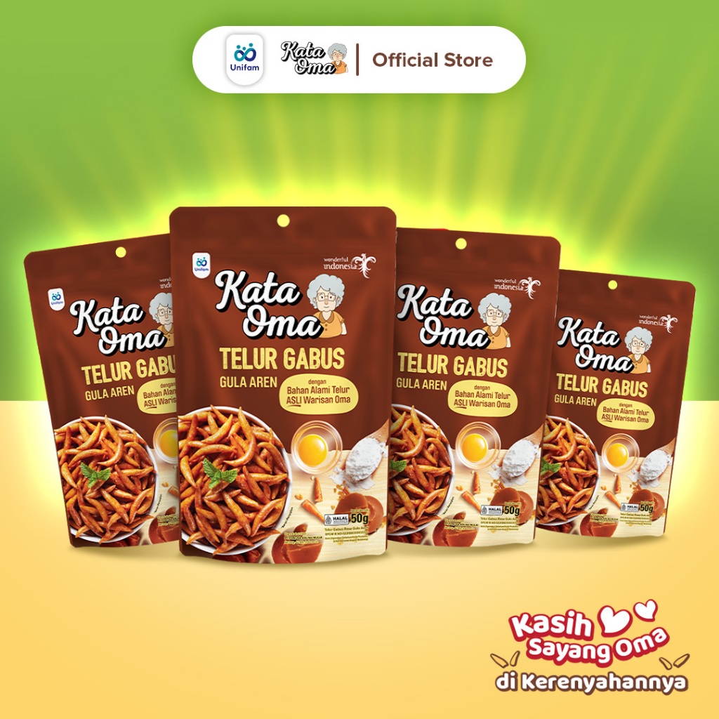 

Paket Isi 4 Kata Oma Telur Gabus Rasa Gula Aren 50 Gr