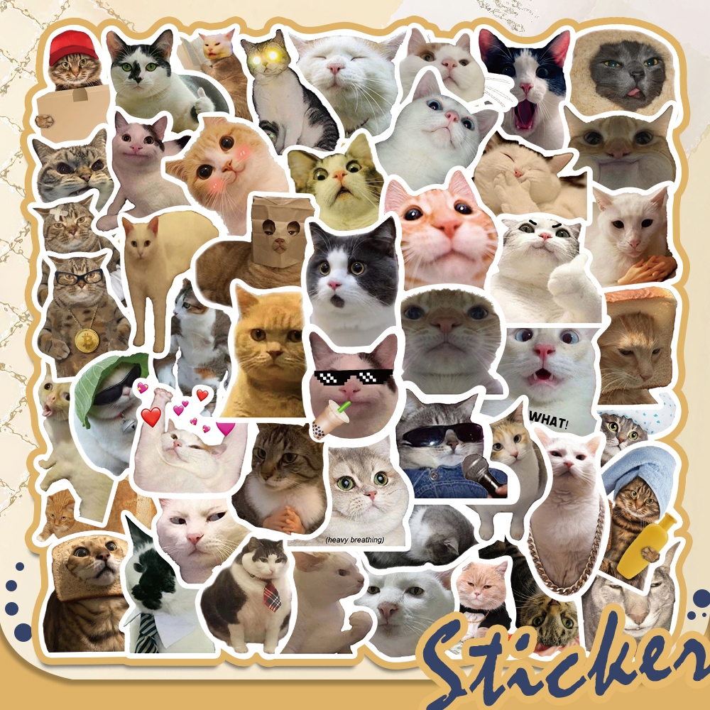 

Lucu 50PCS Paket emotikon kucing DIY Stiker Tahan Air Cocok untuk Helm/Koper/Botol/Laptop/Buku Harian/Buku/Cangkang Ponsel/Skateboard/Kulkas/motor/Bumper/Tempat Pensil