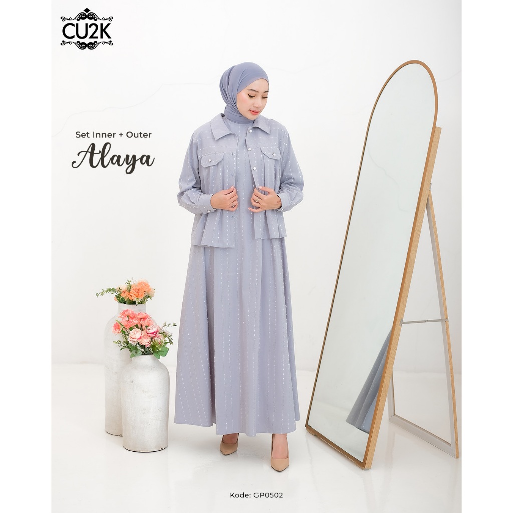 CU2K Setelan Gamis Alaya Terbaru Setelan Mewah Cantik Elegan Terbaru Casual Trendy Simple CANTIK