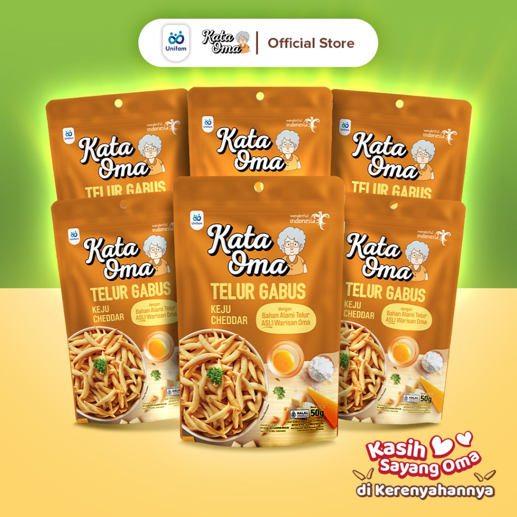 

Paket Isi 6 Kata Oma Telur Gabus Rasa Keju 50 Gr