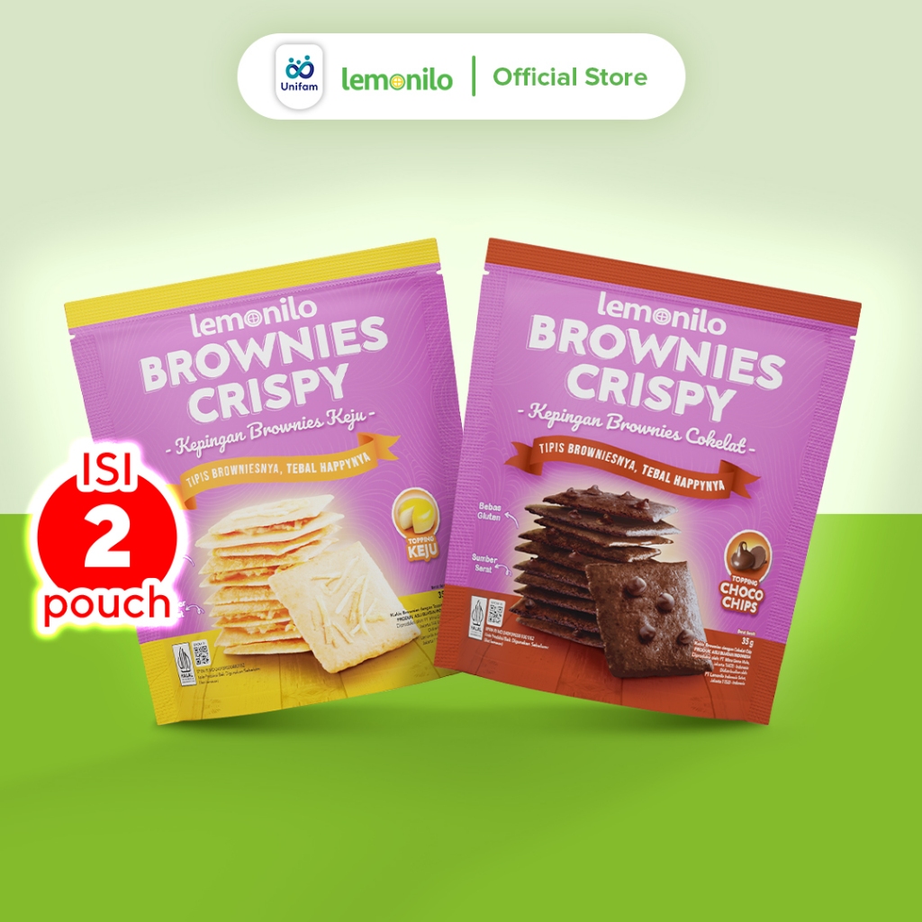 

Lemonilo Brownies Crispy Coklat & Keju - Brownis Kering 35 Gram