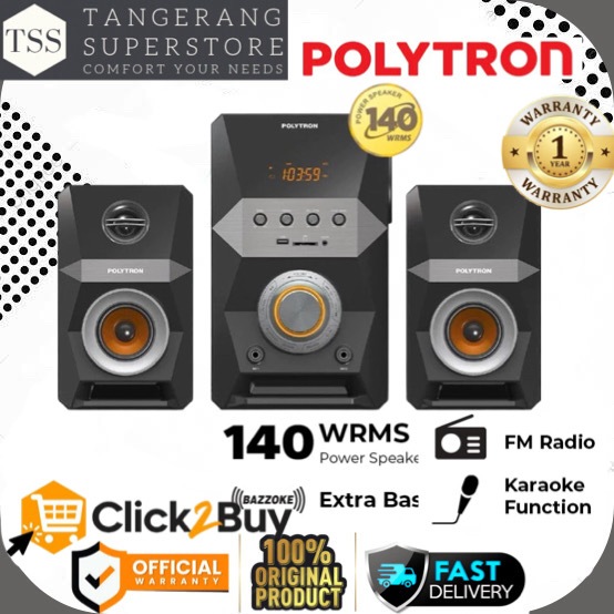 POLYTRON SPEAKER PMA-9522 PMA9522 PMA 9522 BLUETOOTH EXTRA BASS POLYTRON SPEAKER AKTIF MULTIMEDIA PO