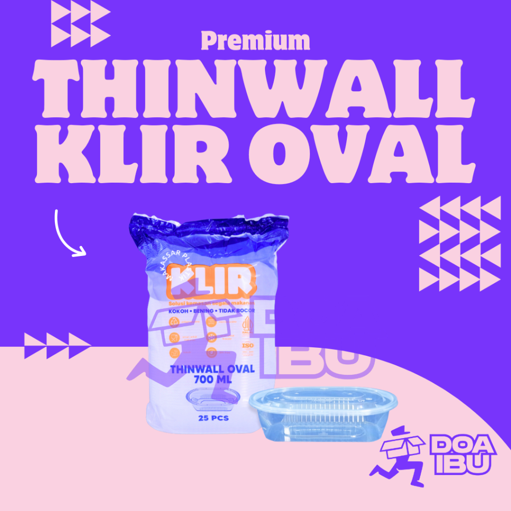 [DOS] oval klir 700ml 450ml / tepak oval merk klir / thin wall oval klir 700ml 450ml / Thinwall OVAL