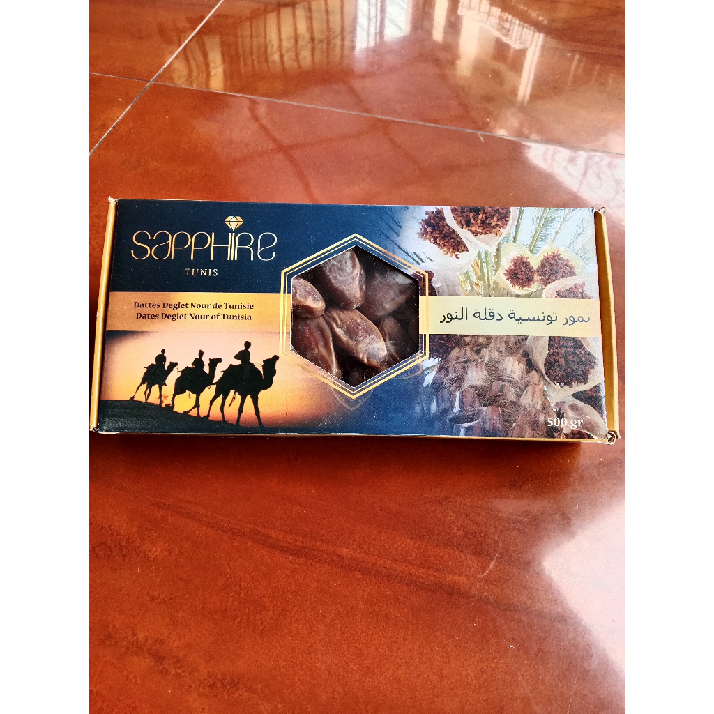 

kurma tunis tangkai sapphire packing dus isi 500 gr fresh dan baru