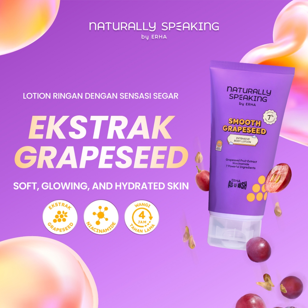 Naturally Speaking Smooth Grapeseed Intensive Body Lotion 180 ml - Pelembab Tubuh
