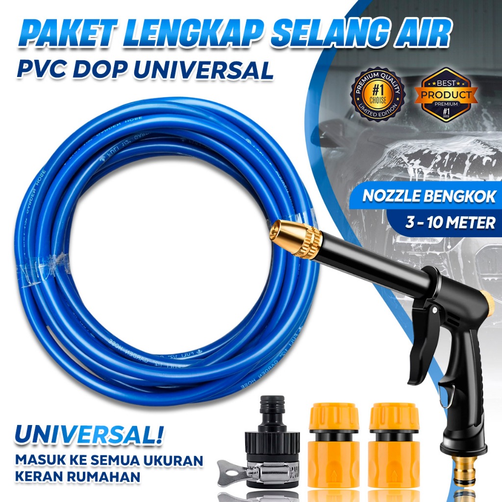 Promo Ralali Paket Lengkap Selang Air Dop Elastis Universal Nozzle Semprotan Bengkok Selang