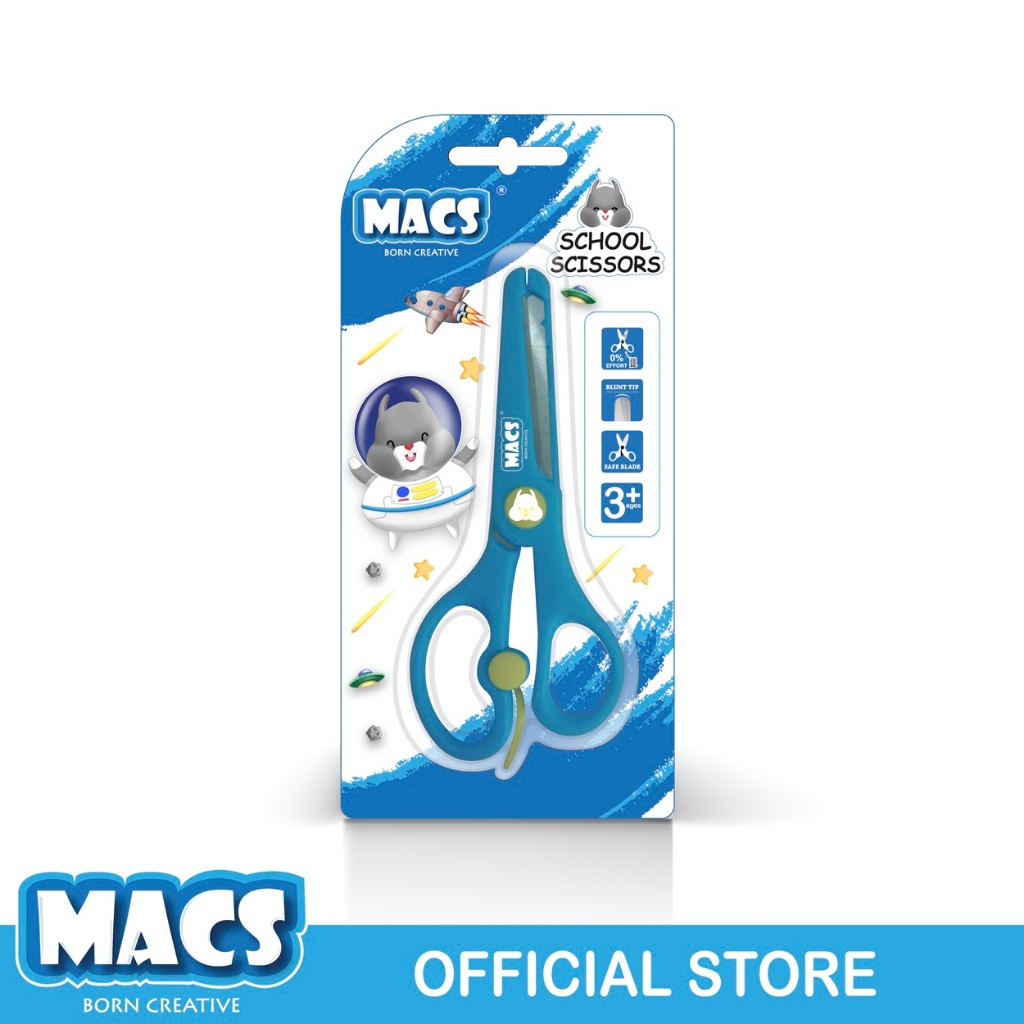 

Macs Gunting Sekolah Biru School Scissors Blue