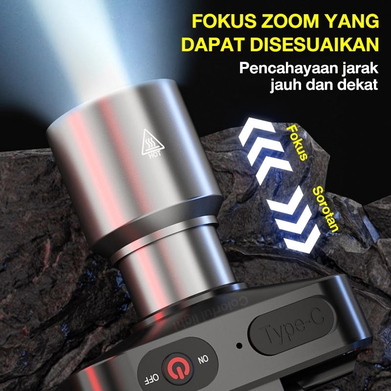 AR Senter Kepala LED / senter lampu depan LED/Headlamp/senter lampu depan sensor/Lampu putih dan