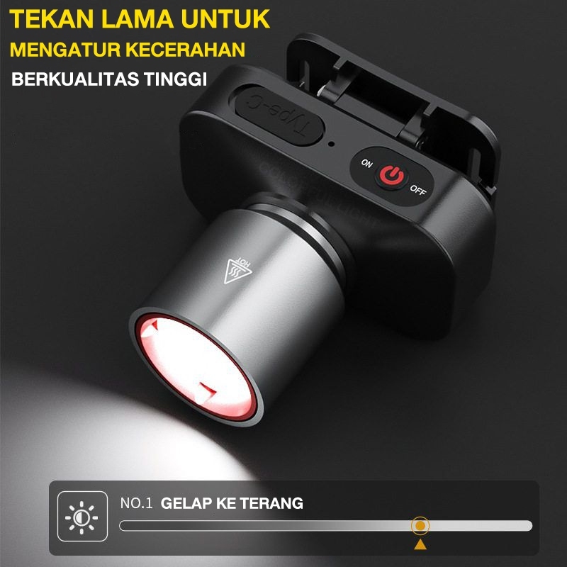 Deelion Senter Kepala LED / senter lampu depan LED/Headlamp/senter lampu depan sensor/Lampu putih