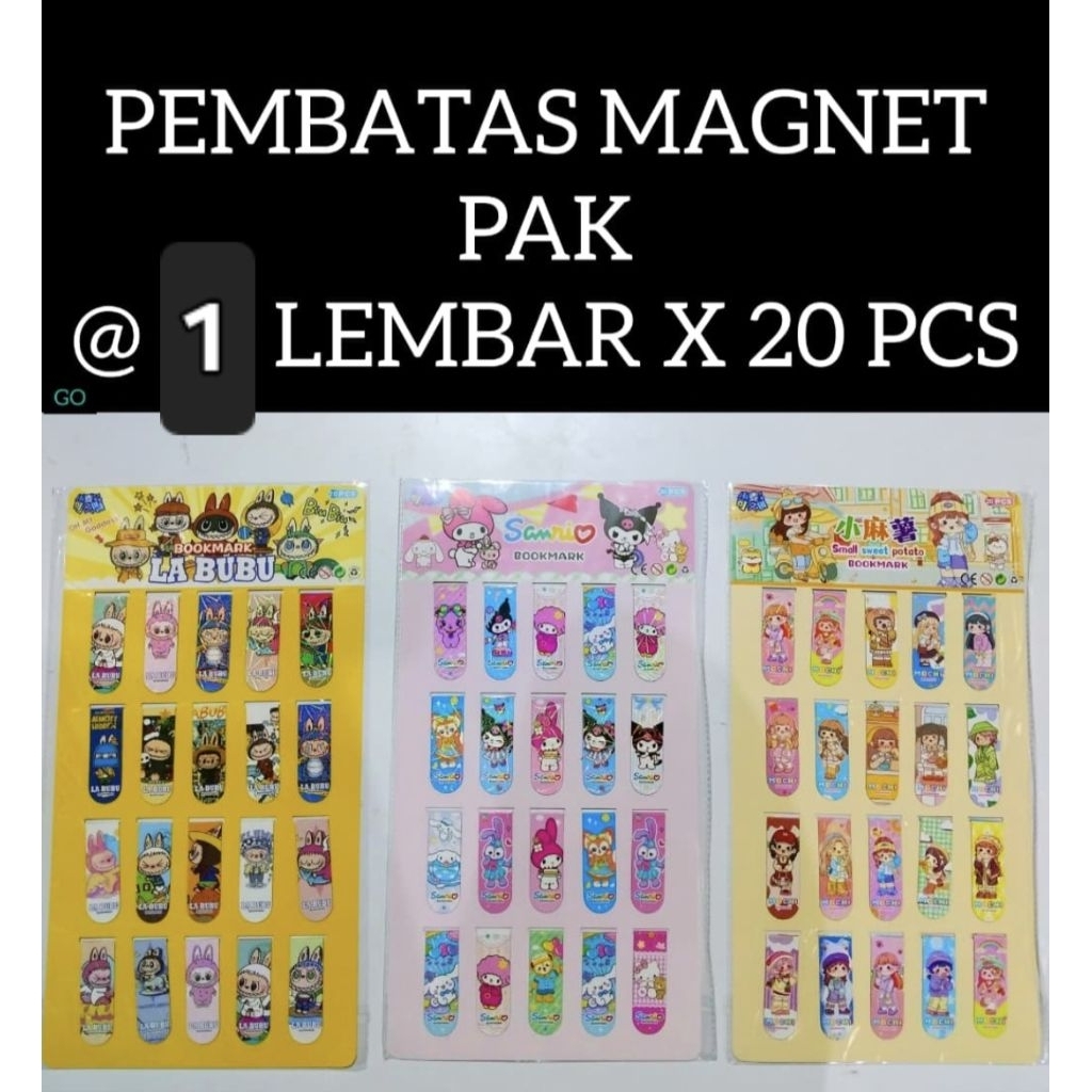 

[1lembar @20pc] Pembatas Buku Magnet