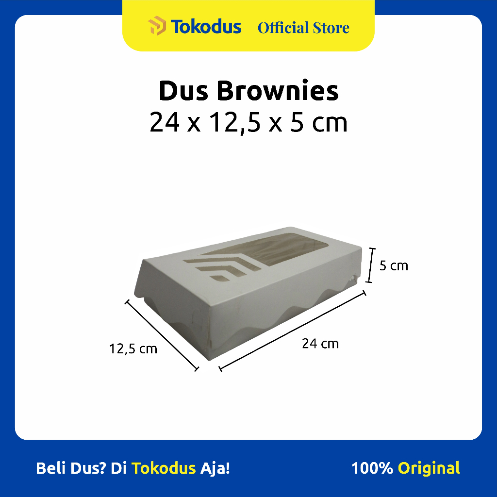 

Dus Ivory untuk Brownies dan Kue - 24 x 12,5 x 5 Putih (Bisa Custom) - Tokodus Katapang