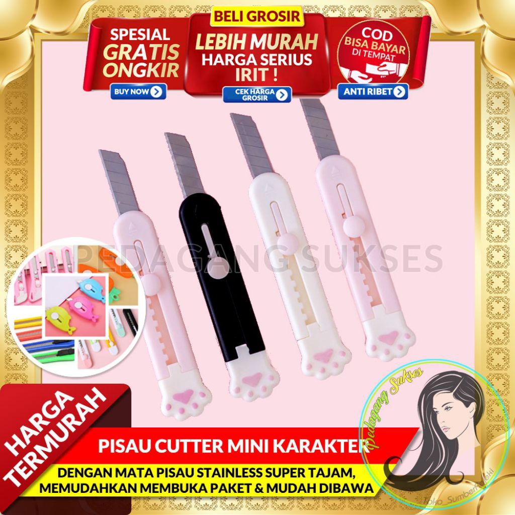 

PISAU CUTTER MINI KARAKTER / PISAU KATER PACKING UNBOX PAKET KECIL / PISAU PEMOTONG KERTAS MINI KANTOR ATK SEKOLAH TRAVEL PORTABLE KNIFE