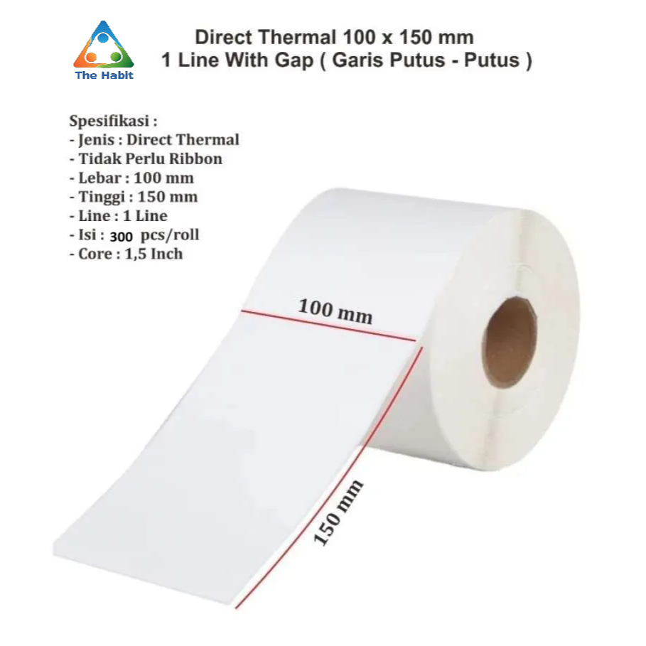 

(The Habit) LABEL STICKER THERMAL 100 X 150 BARCODE 100X150 UKURAN A6