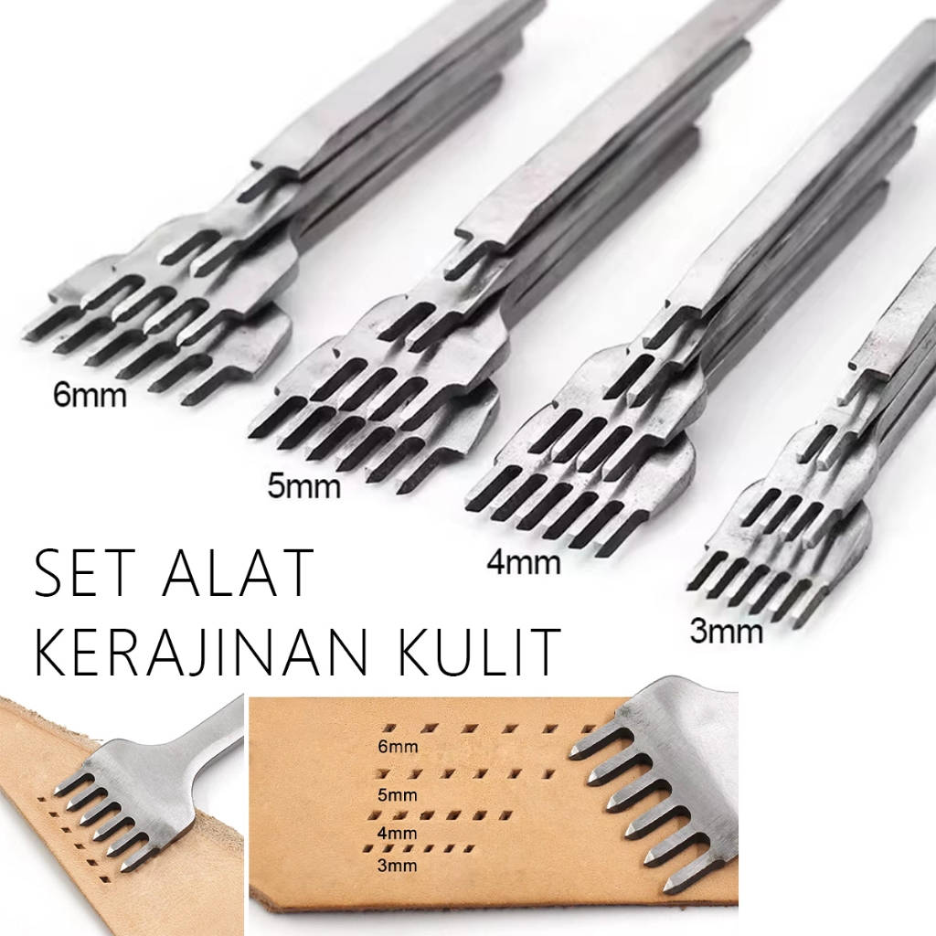 

4IN1 alat kulit 1 2 4 6 Prong pembolong kulit 3/4/5/6mm 4pcs/set pembolong kulit plong