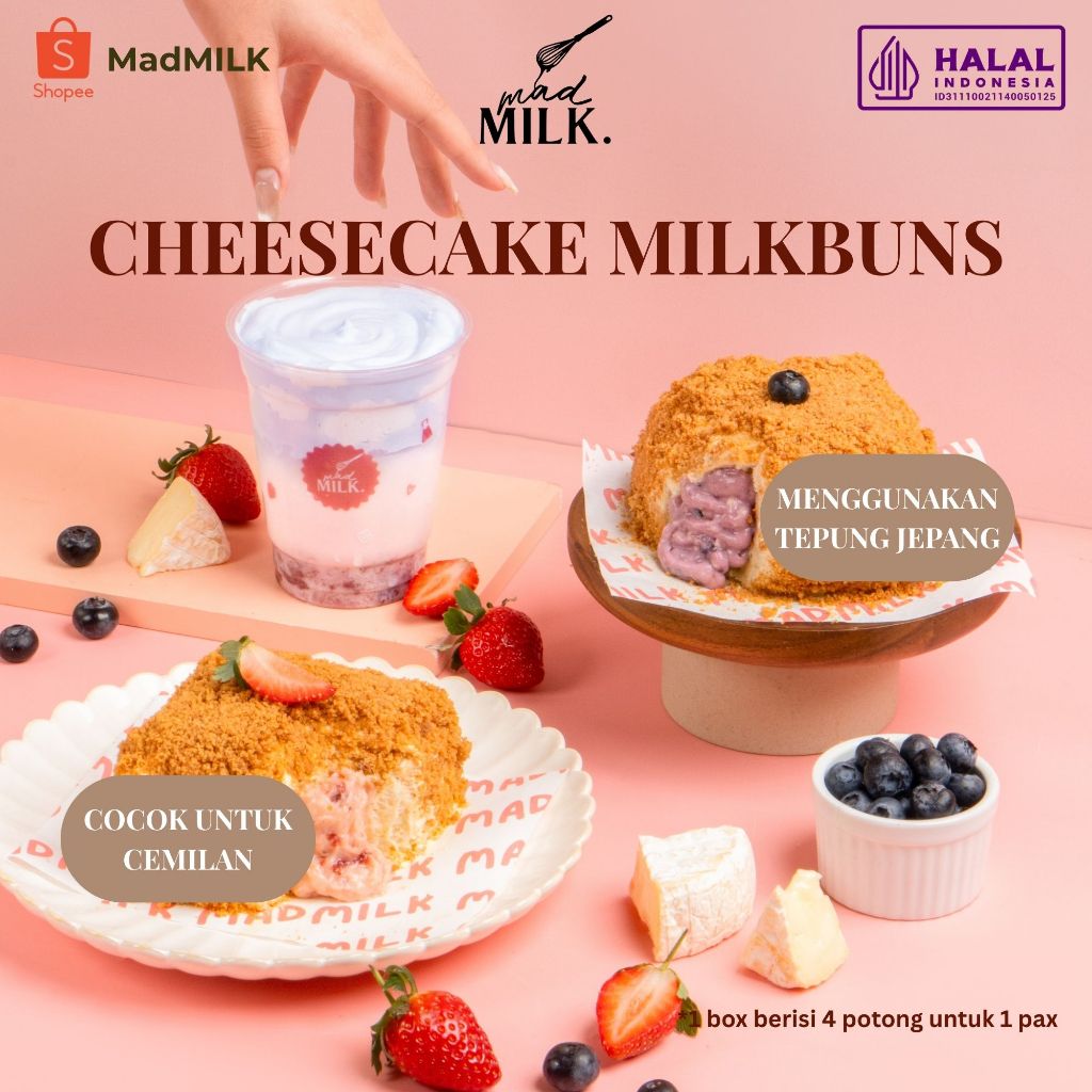 

Roti Cheesecake | Strawberry Cheesecake | Blueberry Cheesecake | MadMILK milkbuns
