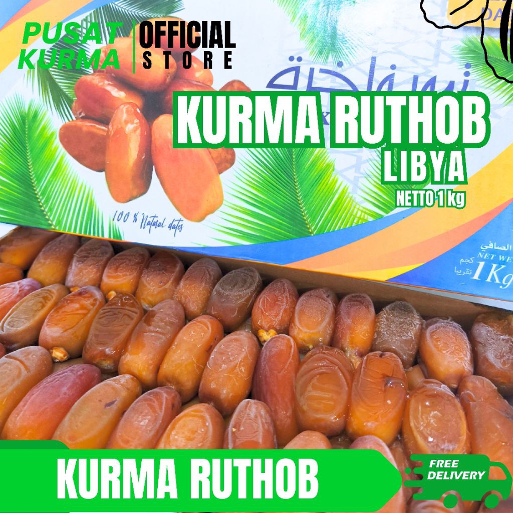 KURMA RUTHOB LIBYA | KURMA MUDA SETENGAH MATANG 1 kg