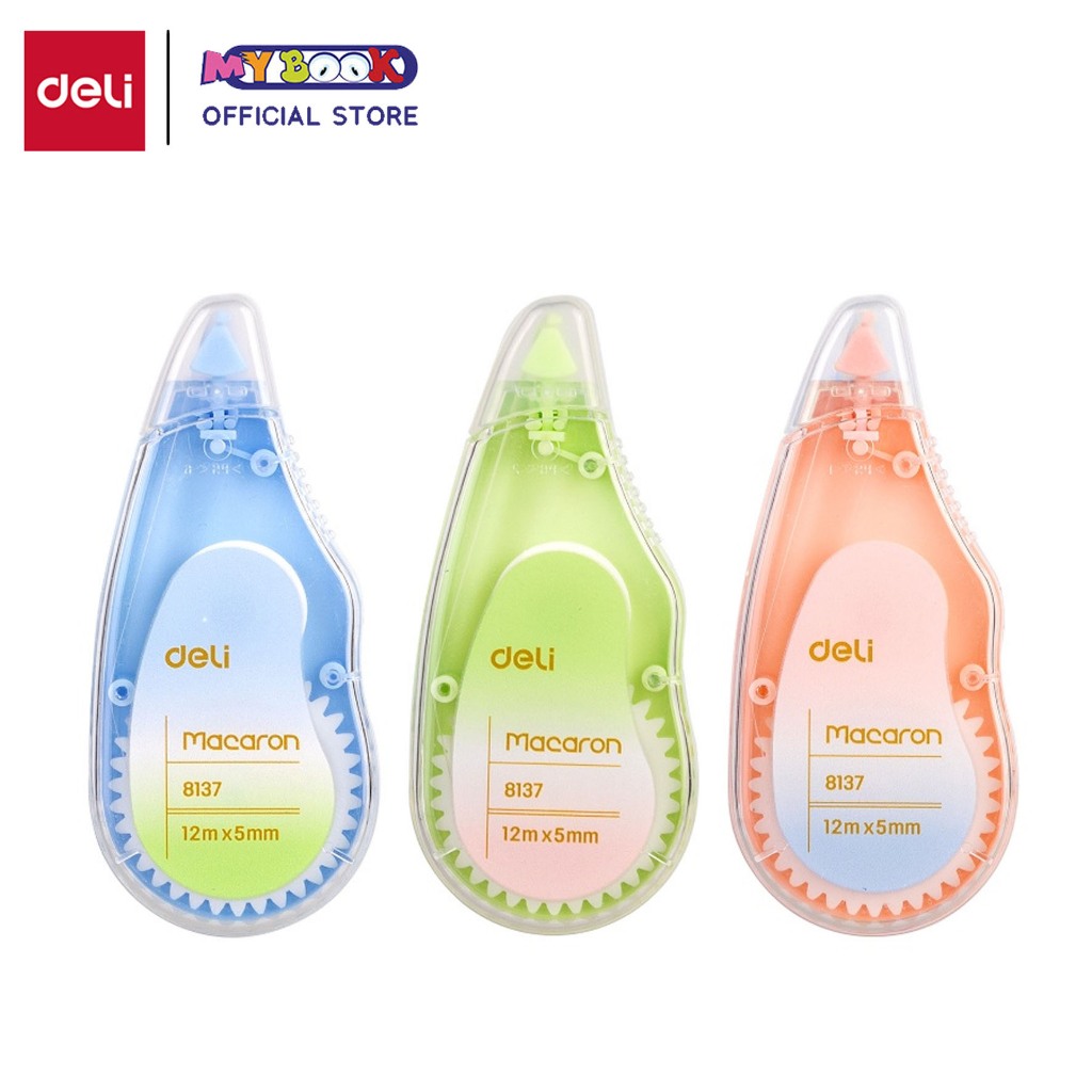 

Deli Tip Ex Koreksi Tape Macaron Pastel cepat kering, dapat langsung menulis, desain unik E8137