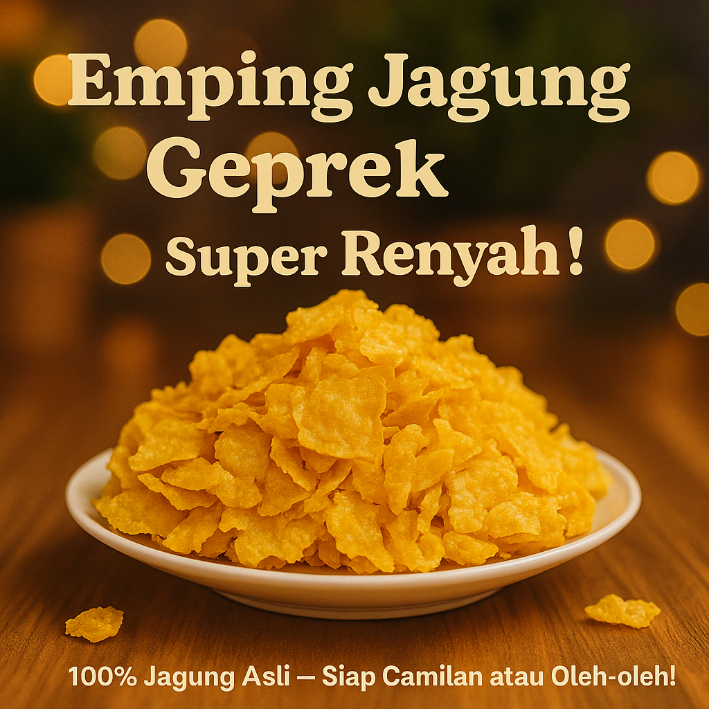 

Jagung Geprek 250 Gram Emping Jagung Keripik Jagung Manis Gurih Enak Cemilan Murah