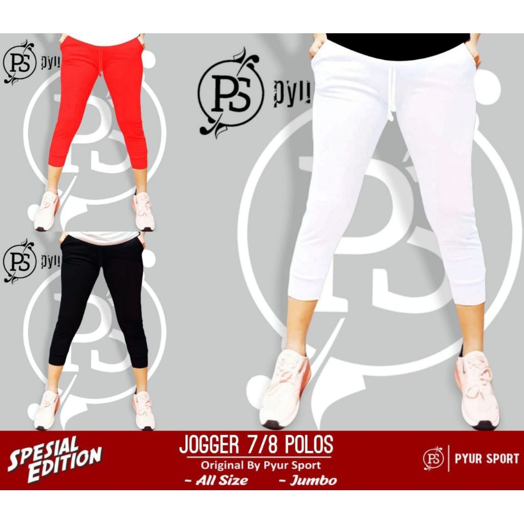 joger polos 7/8 pyur sport/baju senam pyur sport