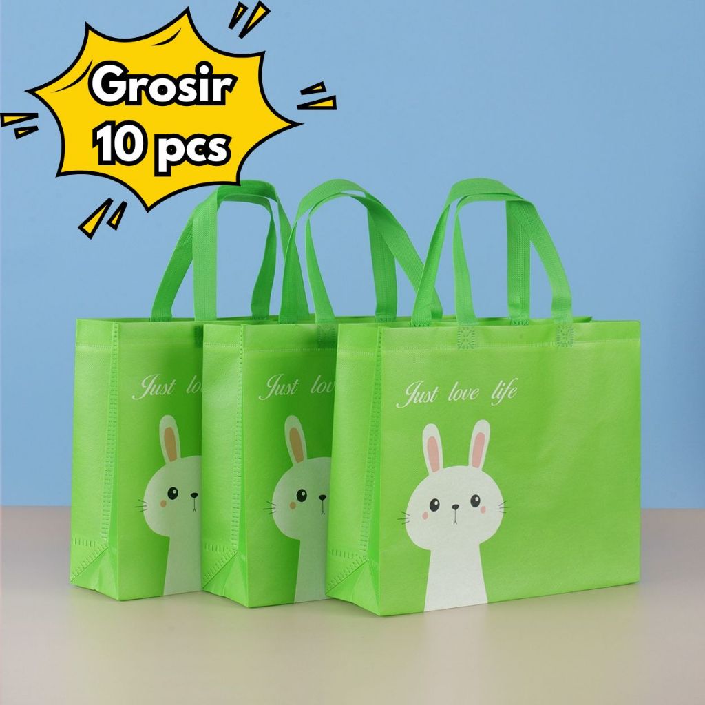 

10PCS Grosir stock tersedia Tas Spunbond Handle | Goodie Bag | Tote Bag | Souvenir | Hampers |untuk Toko Baju| Selamatan Haji Khitan Ultah Wedding 28x20x10 32x27x10 43x32x10 47x36x10
