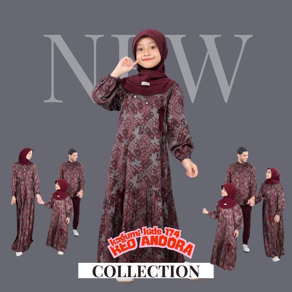 Kagumi Kids 174 Gamis Anak Ethica Promo ROYAL 41 RED ANDORA