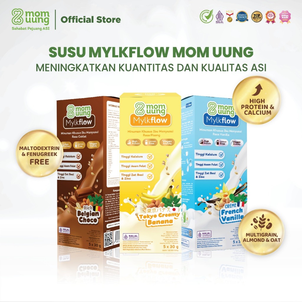 Mom Uung Susu Mylkflow 5 Sachet - Susu Pelancar ASI Halal & BPOM