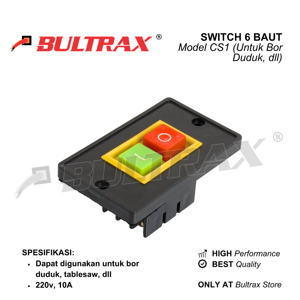 BULL Switch CS1 Jointer 6 Baut Bor Duduk / Saklar Tablesaw / Multifungsi Tahan Air / Waterproof