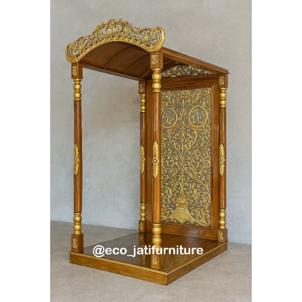 Mihrab Masjid/Tempat Imam Jati Ukiran Jepara Finishing