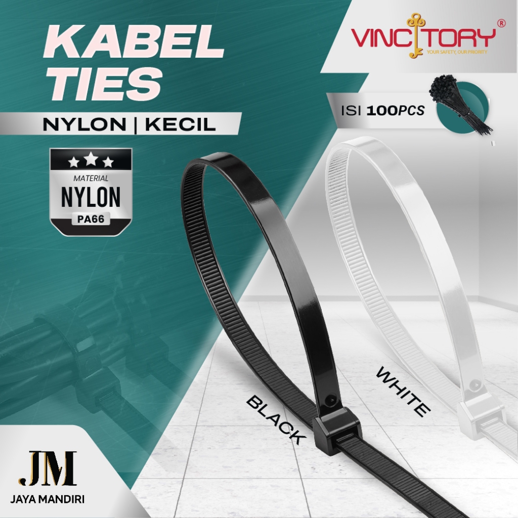 

VINCITORY Kabel Ties Nylon Hitam Putih Tali Pengikat Kabel Bungkus Makanan 20cm 25cm 30cm 35cm 40cm