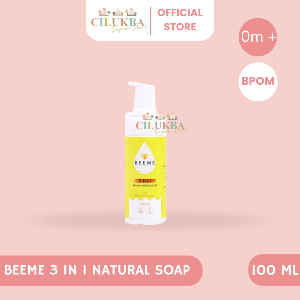 BEEME NATURAL SOAP 3 IN 1 | SABUN BAYI | SHAMPOO BAYI | SABUN CUCI MUKA BAYI & ANAK | FACIAL WASH | 