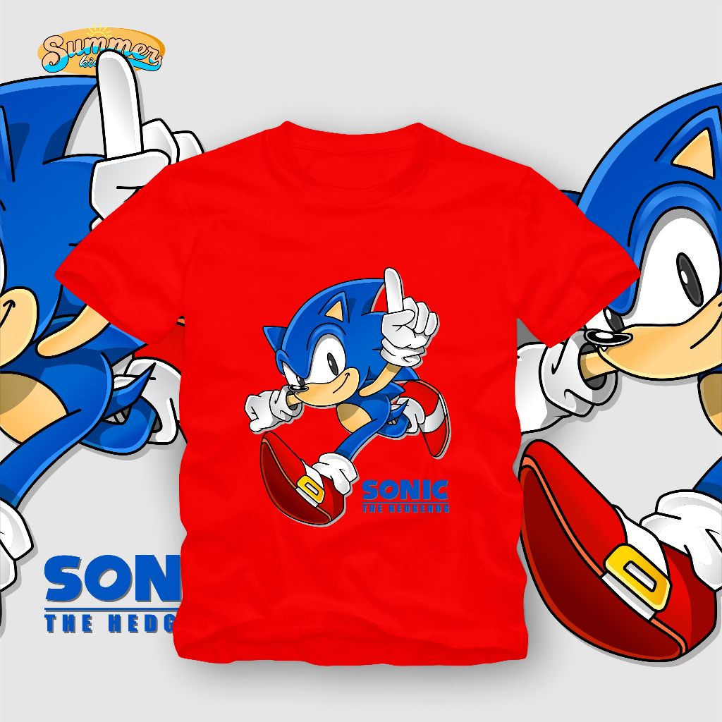 Summer kids Kaos anak Premium Sonic The Hedgehog