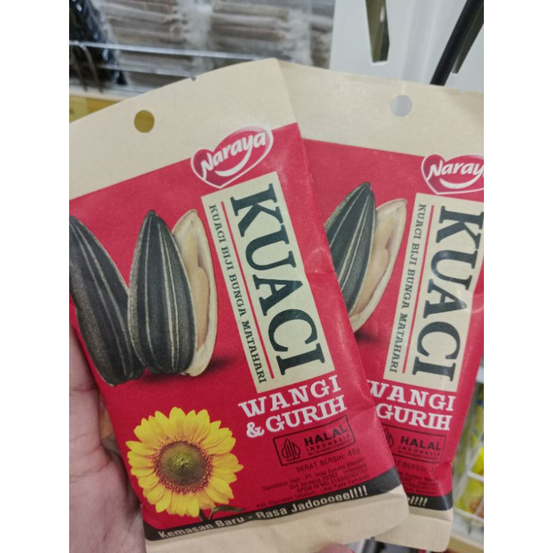 

[oddsolshop] pekanbaru/Naraya Kuaci 45GR Wangi & Gurih Biji Bunga Matahari Sunflower Seeds
