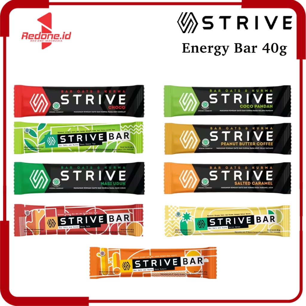 

Strive Energy Bar 40g - Suplemen Olahraga BPOM Halal