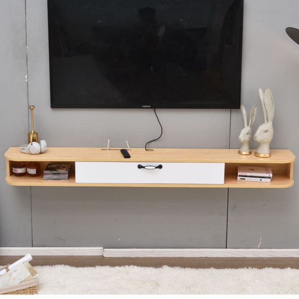 Meja TV Tempel Dinding Rak Tv minimalis Modern
