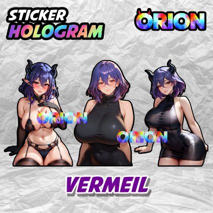Stiker Hologram Vermeil Anime Kinsou no Vermeil Sexy Waterproof Tahan Air Aesthetic