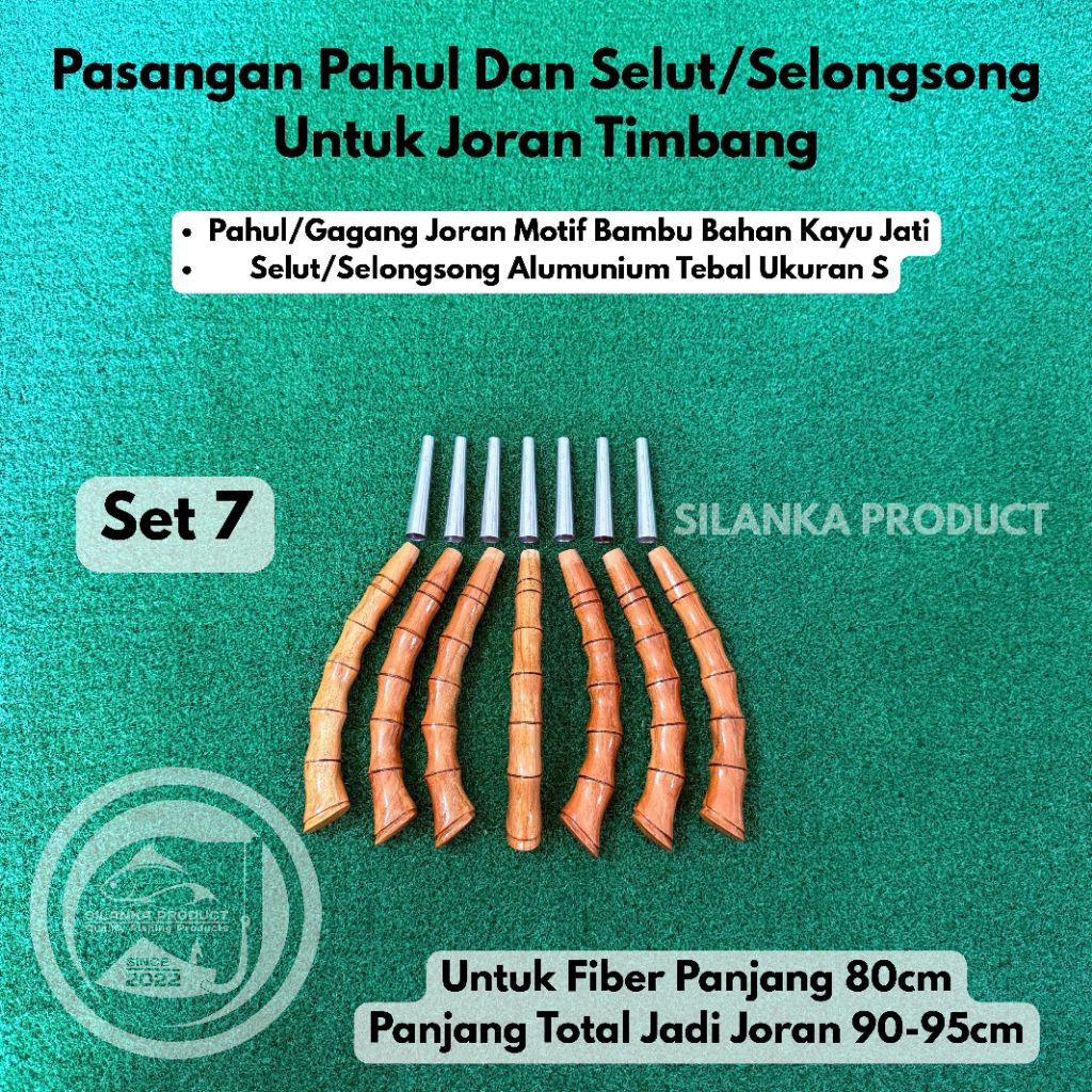 Sepasang Pahul dan Selut Untuk Joran Timbang / Pahul motif bambu U/joran 90cm