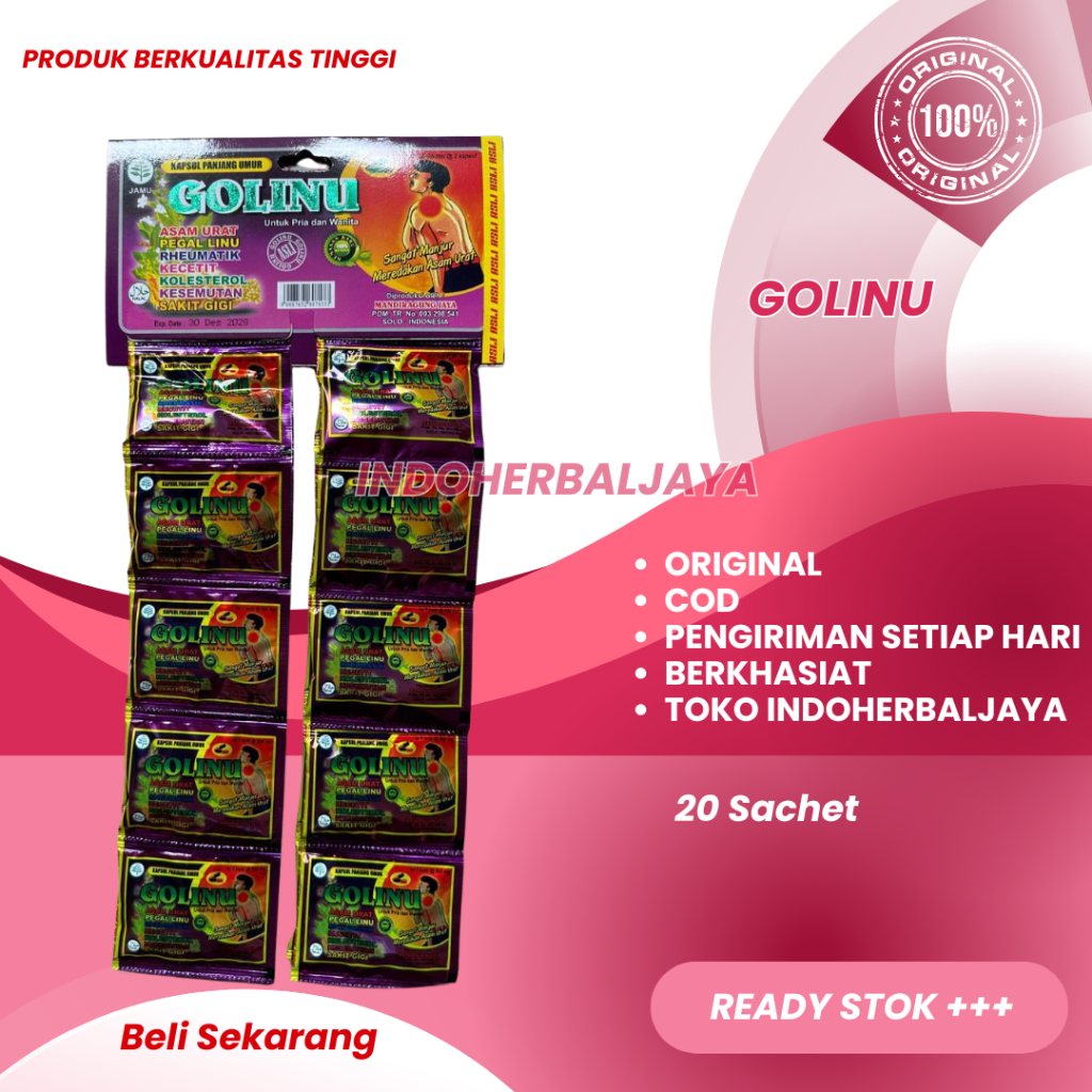 

Golinu Kapsul Asam Urat Pegal Linu Original