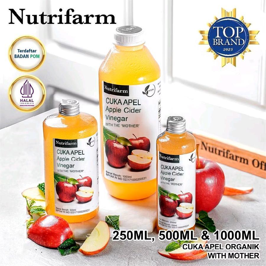 

Nutrifarm Cuka Apel With Mother 500ml 250ml 1000ml - Cuka Apel Original