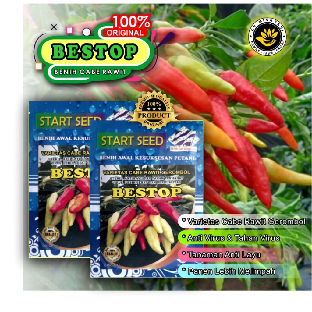 Bibit Cabe Rawit Unggul BESTOP Bibit Cabe Kaliber Unggul Tahan Virus Benih Cabe Rawit Unggul Bibit C