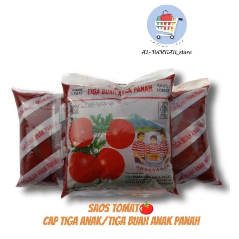 

Saos Tomat Tiga Anak bantalan plastik/kemasan plastik Refill 500ml