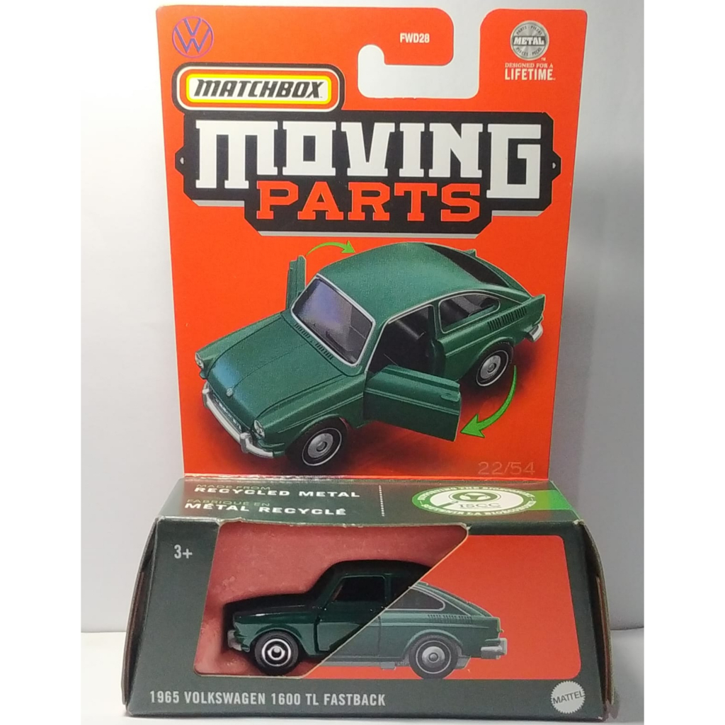 MATCHBOX MOVING PARTS 1965 VOLKSWAGEN 1600 TL FASTBACK