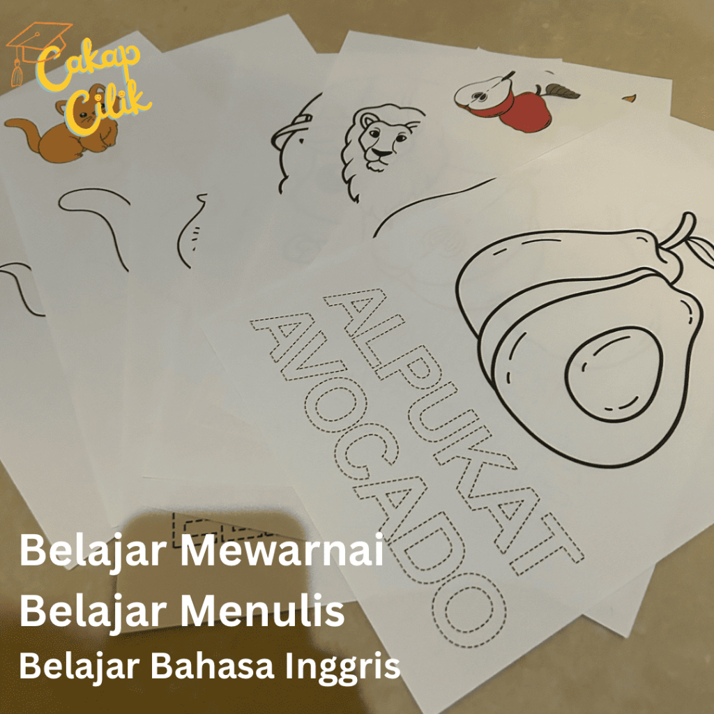 

Kertas Mewarnai Gambar 45 lmbr - Kertas A4 Worksheet Belajar Menulis Mengeja INDONESIA INGGRIS